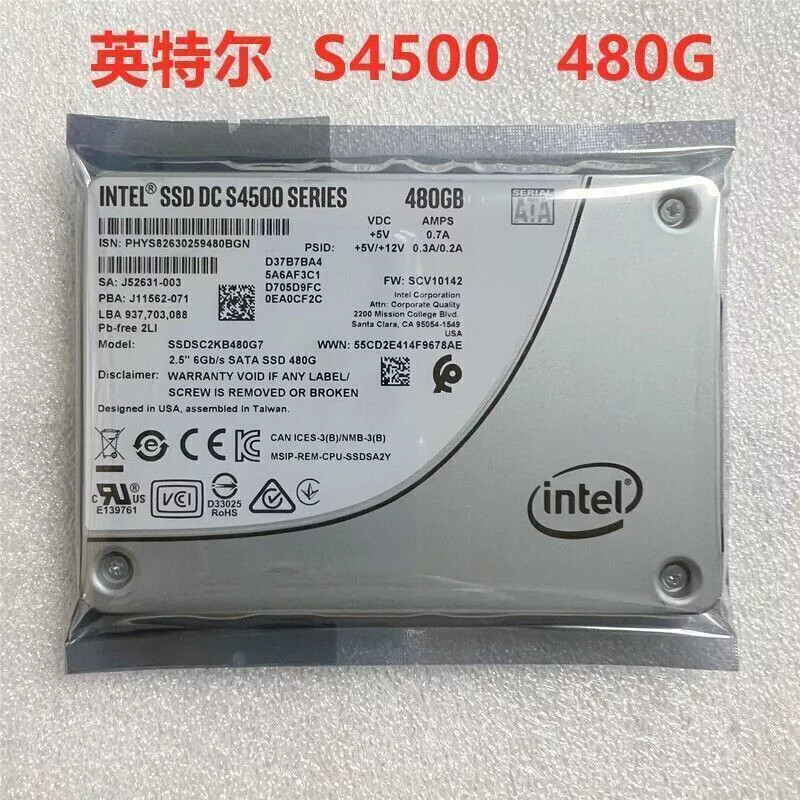 Intel 480GB S4500 DC Series SSD 2.5”SATA3 Solid State Drive SSDSC2KB480G7P