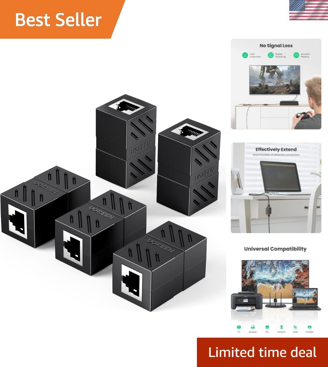 Compact 1000Mbps Ethernet Couplers - Perfect for Home Networking & Offices