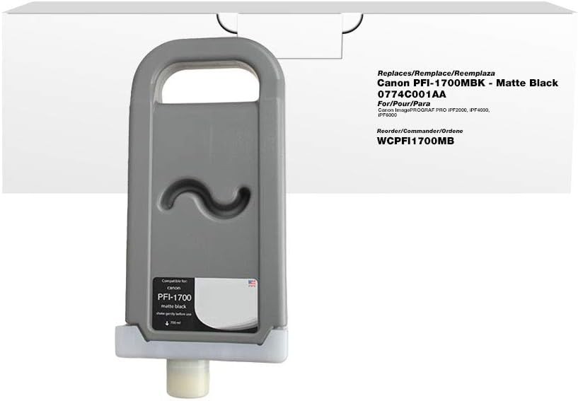 CIG CLOVER 0774C001AA Replacement Ink Cartridge Black Replaces Canon PFI-1700MBK