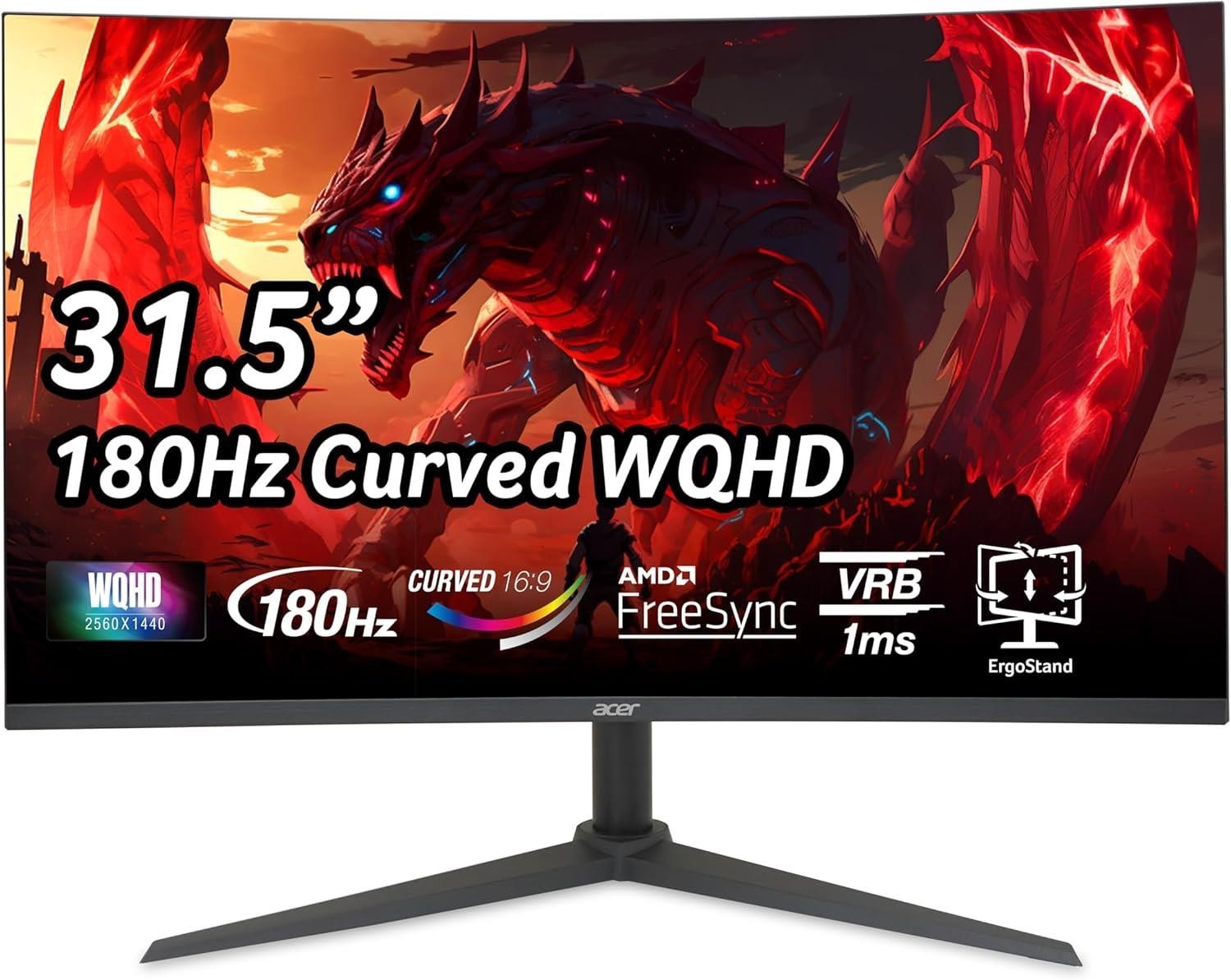 Acer Nitro XZ320QU S3 Gaming LED Monitor 2560x1440 16:9 180 Hz Black Refurbished