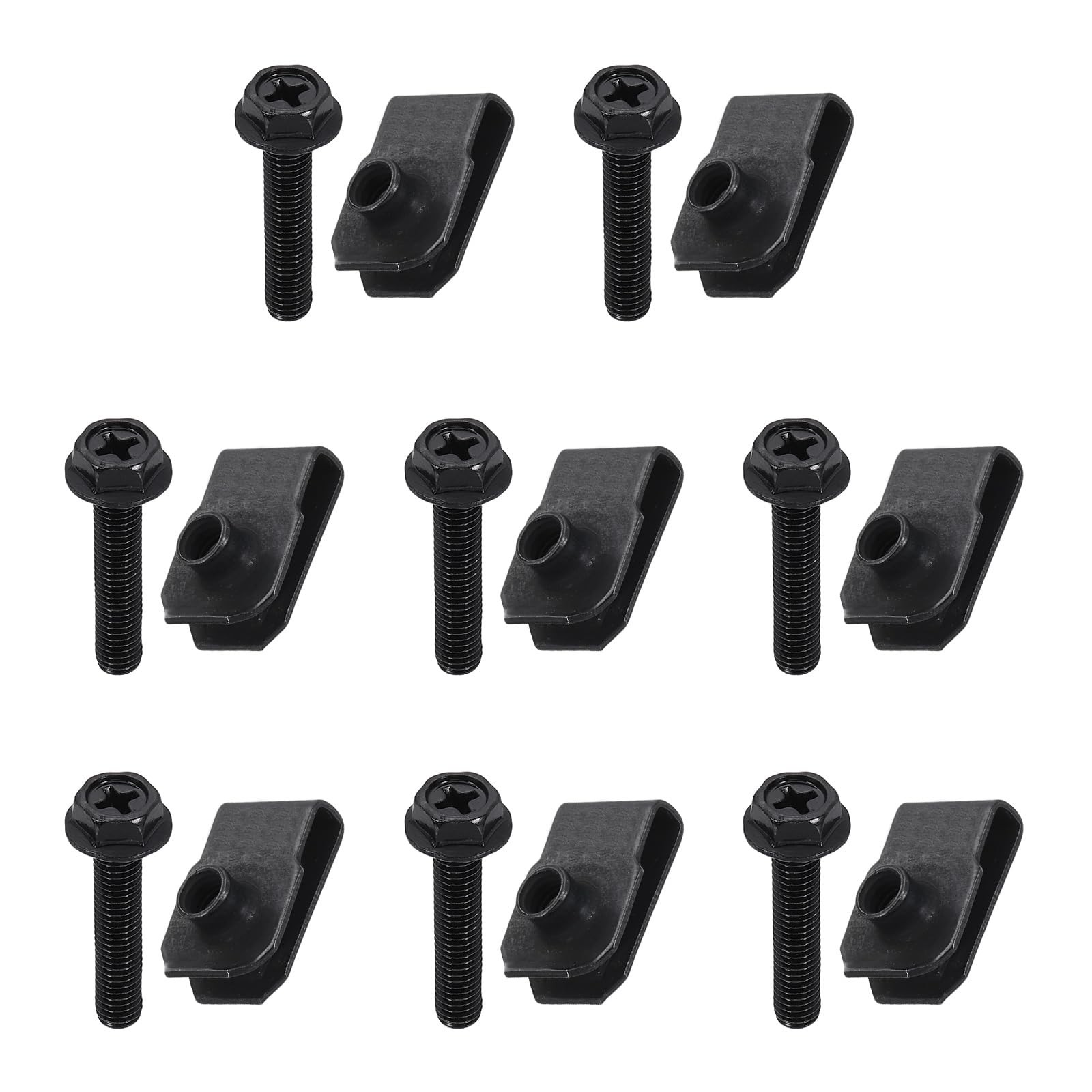 PATIKIL UClipOn Nut, 8 Pcs M50.8 Regular Bolts & Extruded UNut UType Fastener...