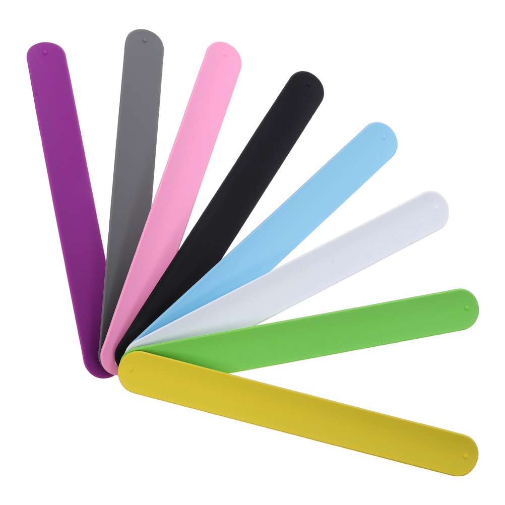 8Pcs Elastic Silicone Slap Bands with Steel Clips for Wrapping Paper and Cables