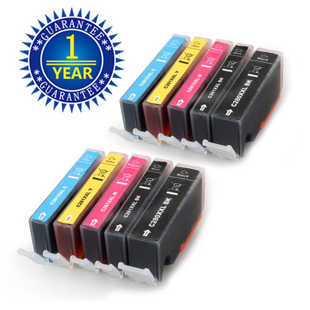 10PK PGI-280XXL CLI-281XXL Printer Ink fits for Canon Pixma TR8520 TS9520 TS9521