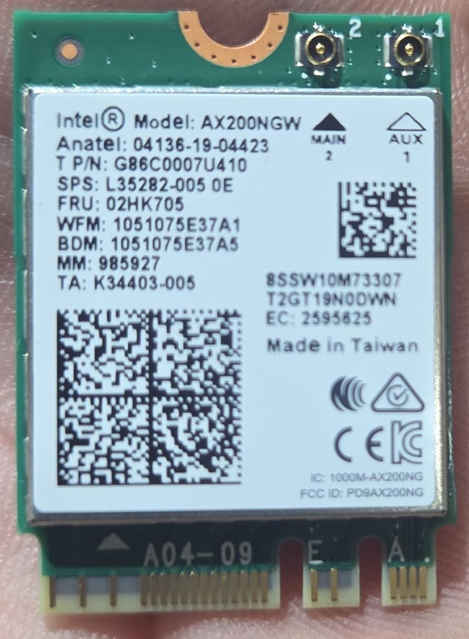 Intel - AX200.NGWG.NV - WiFi AX200 Wireless Network Card 802.11ax Bluetooth 5.2