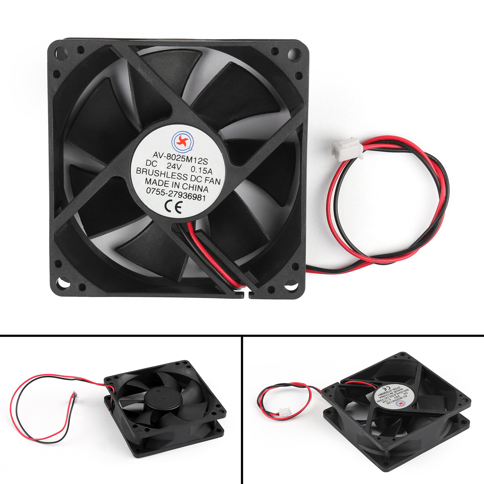 1Pcs DC Brushless Cooling PC Computer Fan 24V 8025s 80x80x25mm 0.15A 2 Pin Wire