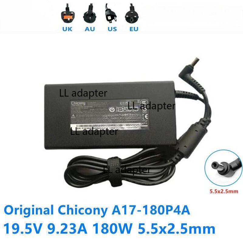 Chicony A17-180P4A 19.5V 180W Adapter For MSI CLEVO Laptop Power Supply Charger