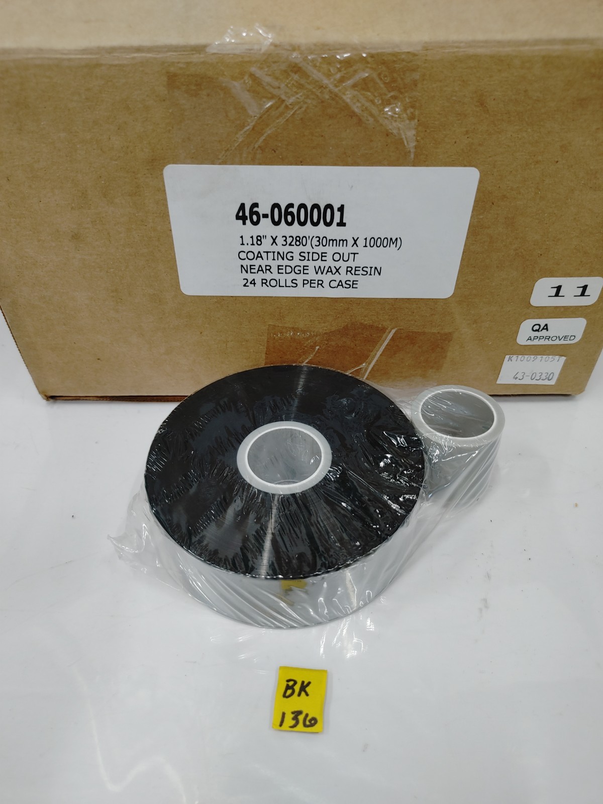 20 Rolls 1.18" x 3280' Premium Near Edge Wax /Resin Thermal, **Box of 20**