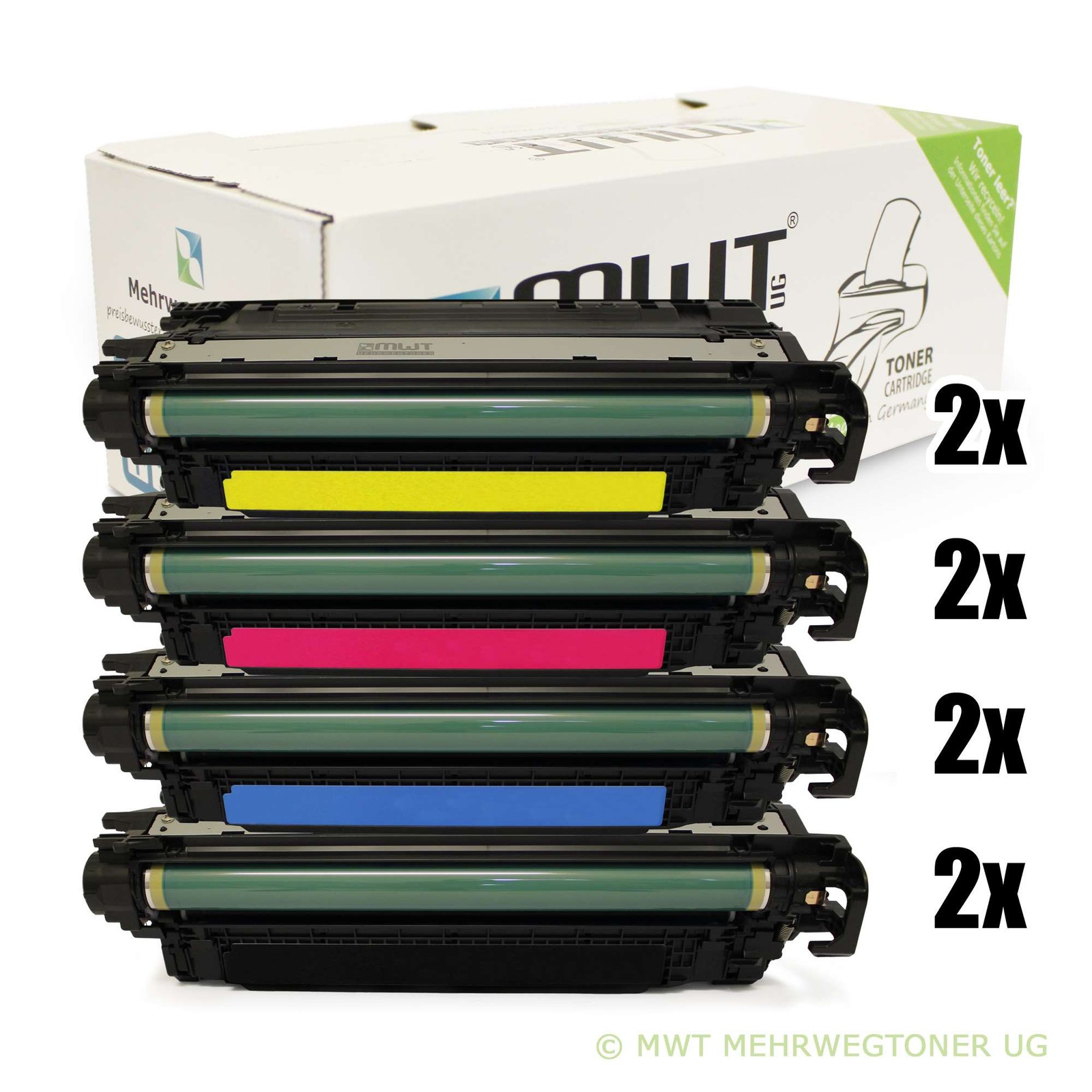 8x MWT ECO Compatible HP Color LaserJet Toner for M-552, M-553-dn, MFP M-577-dn