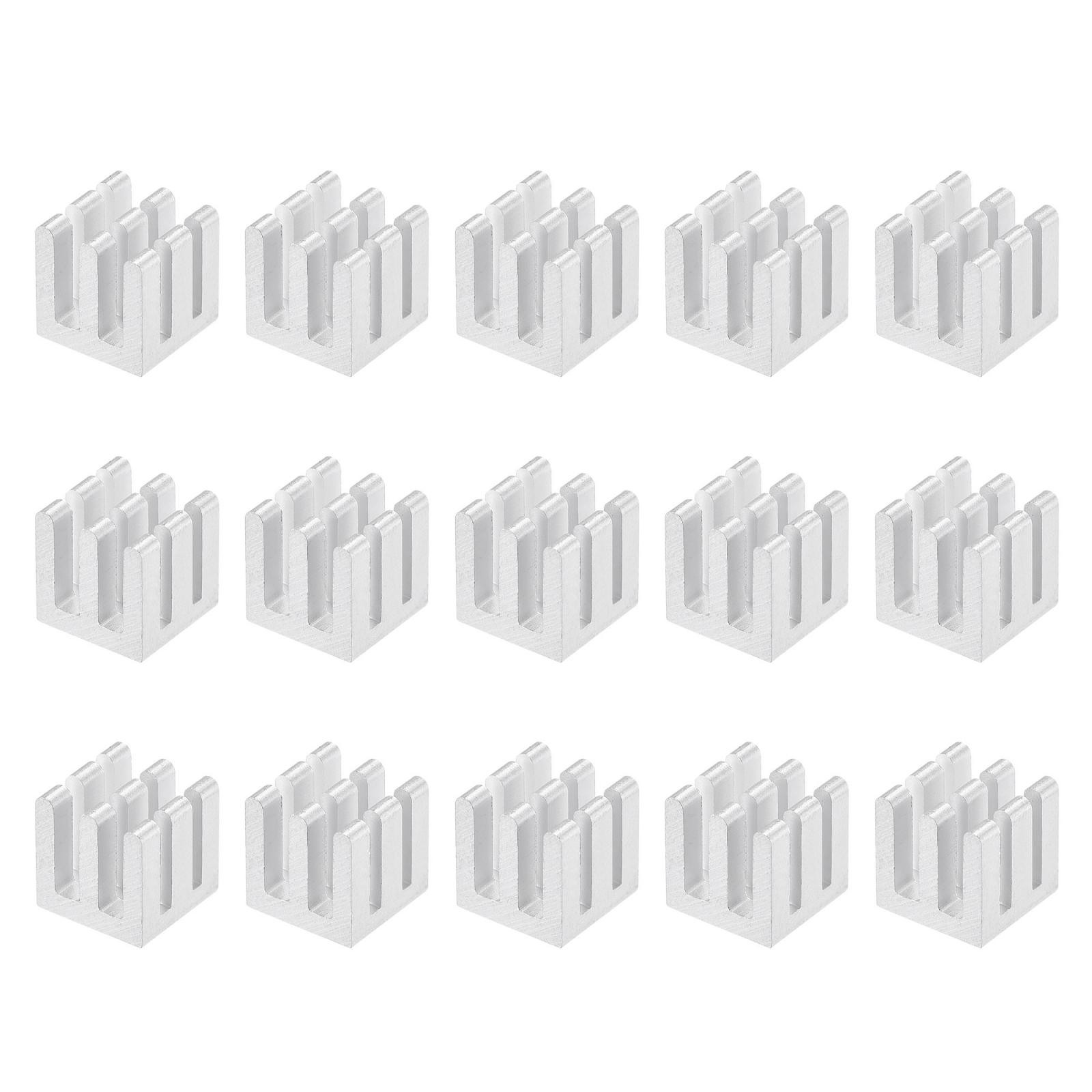 10x10x10mm Aluminum Heatsink Radiator for MOS IC Chip Silver Tone 15 Pcs