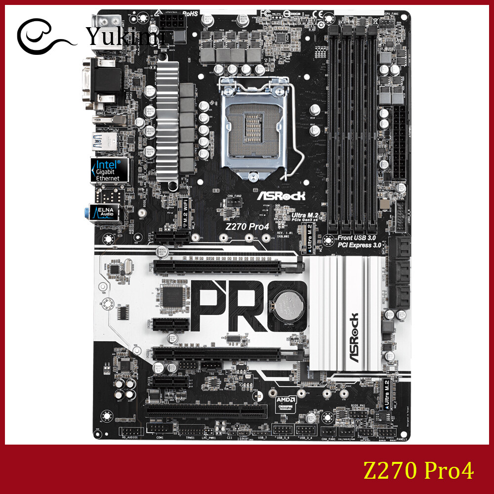 FOR ASROCK Z270 Pro4 DDR4 LGA 1151 64GB VGA DVI HDMI Motherboard Test OK