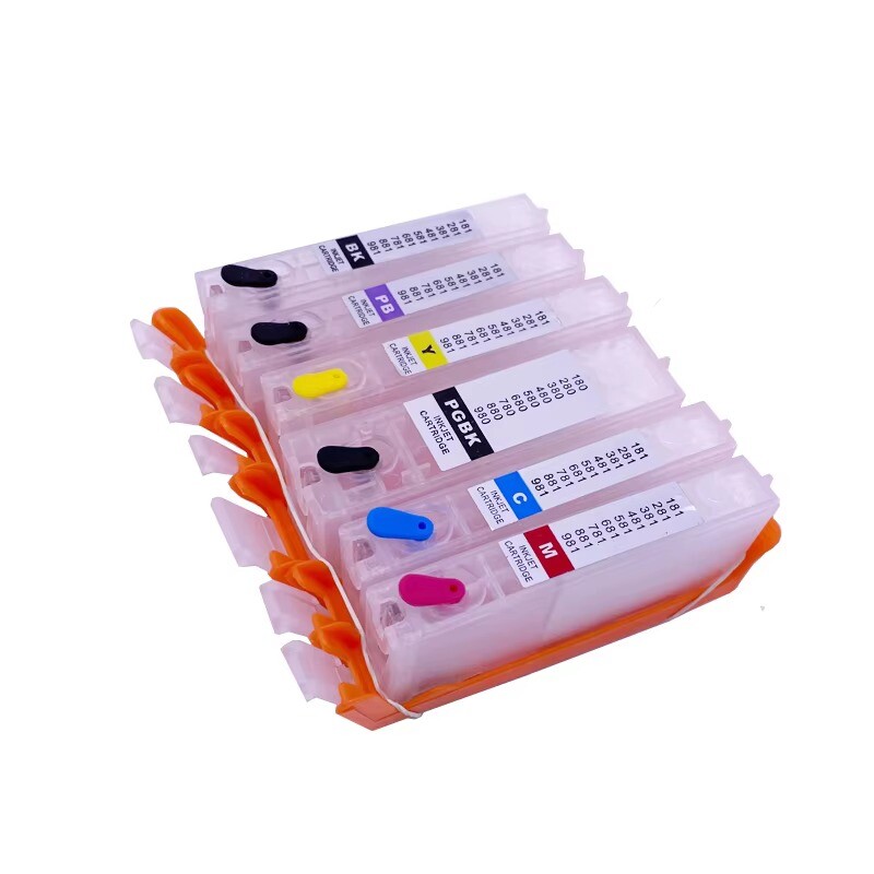 6PC PGI-480 CLI-481 Empty Ink Cartridge With Chip For Canon TS8140 TS9140 TS8340
