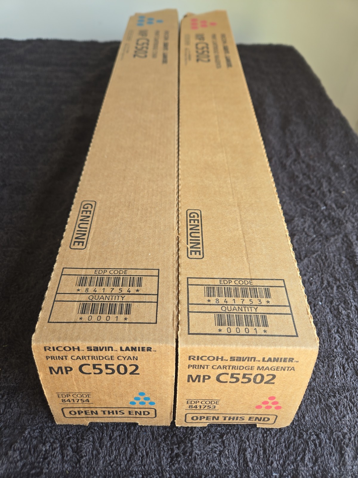 Genuine Ricoh Savin Lanier  MP C5502 COLOR Toner   Cyan And Magenta 