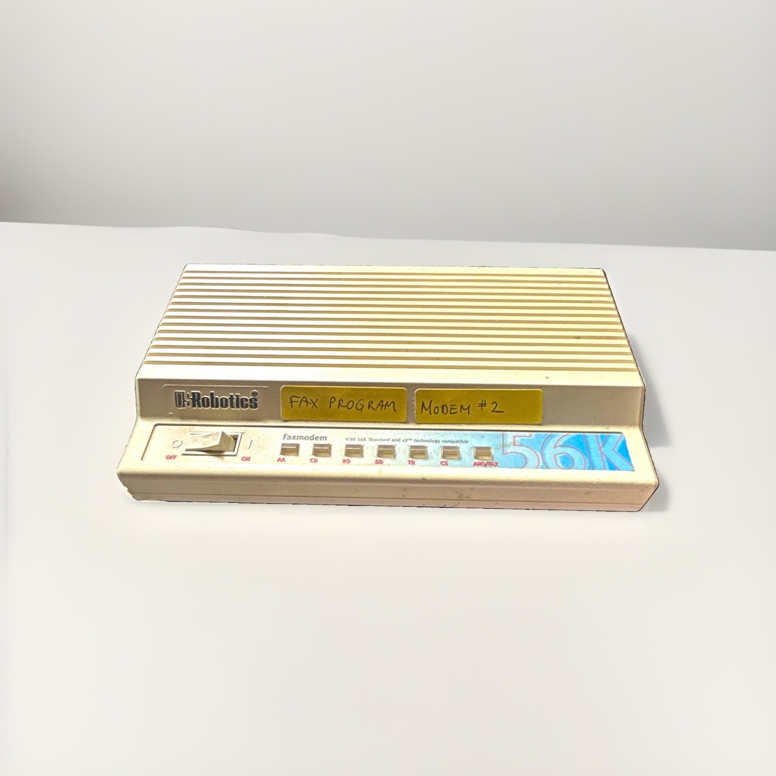 USRobotics 56K External Dial-Up Faxmodem Serial RS-232 for PC Beige