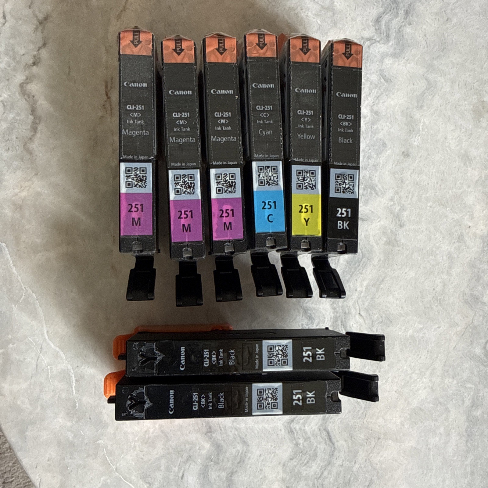Canon 250 251 Ink Cartridge PGI250 CLI251 Set of 6 NEW OEM Genuine Setup No Box