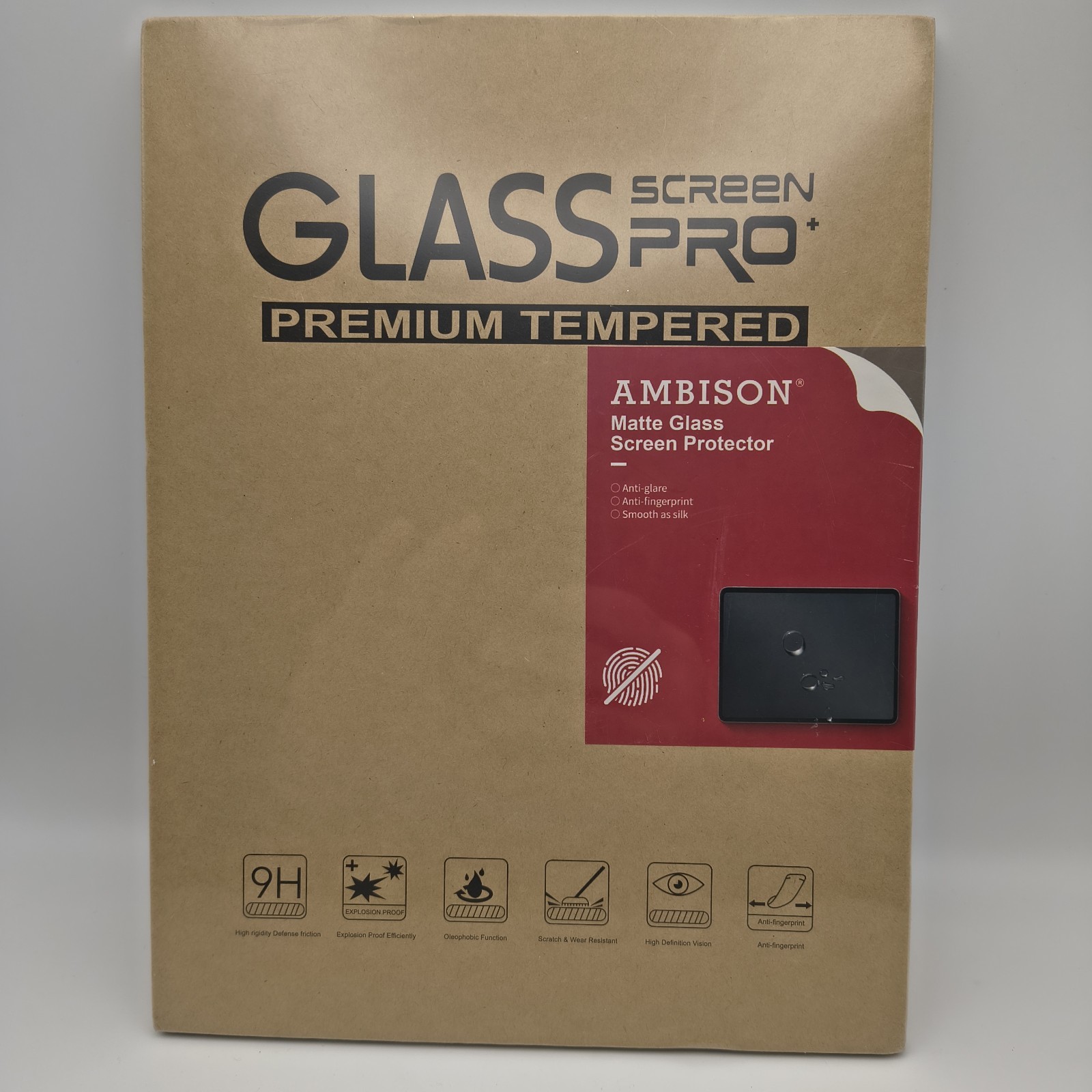 Ambison Matte Glass Screen Protector Premium Tempered Glass Pro 9H Hardness NEW