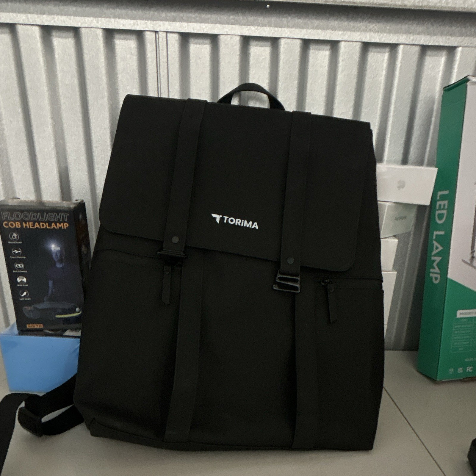 TORIMA Black Padded Laptop Backpack 16in Solid Polyester TORIMA KZ-7001