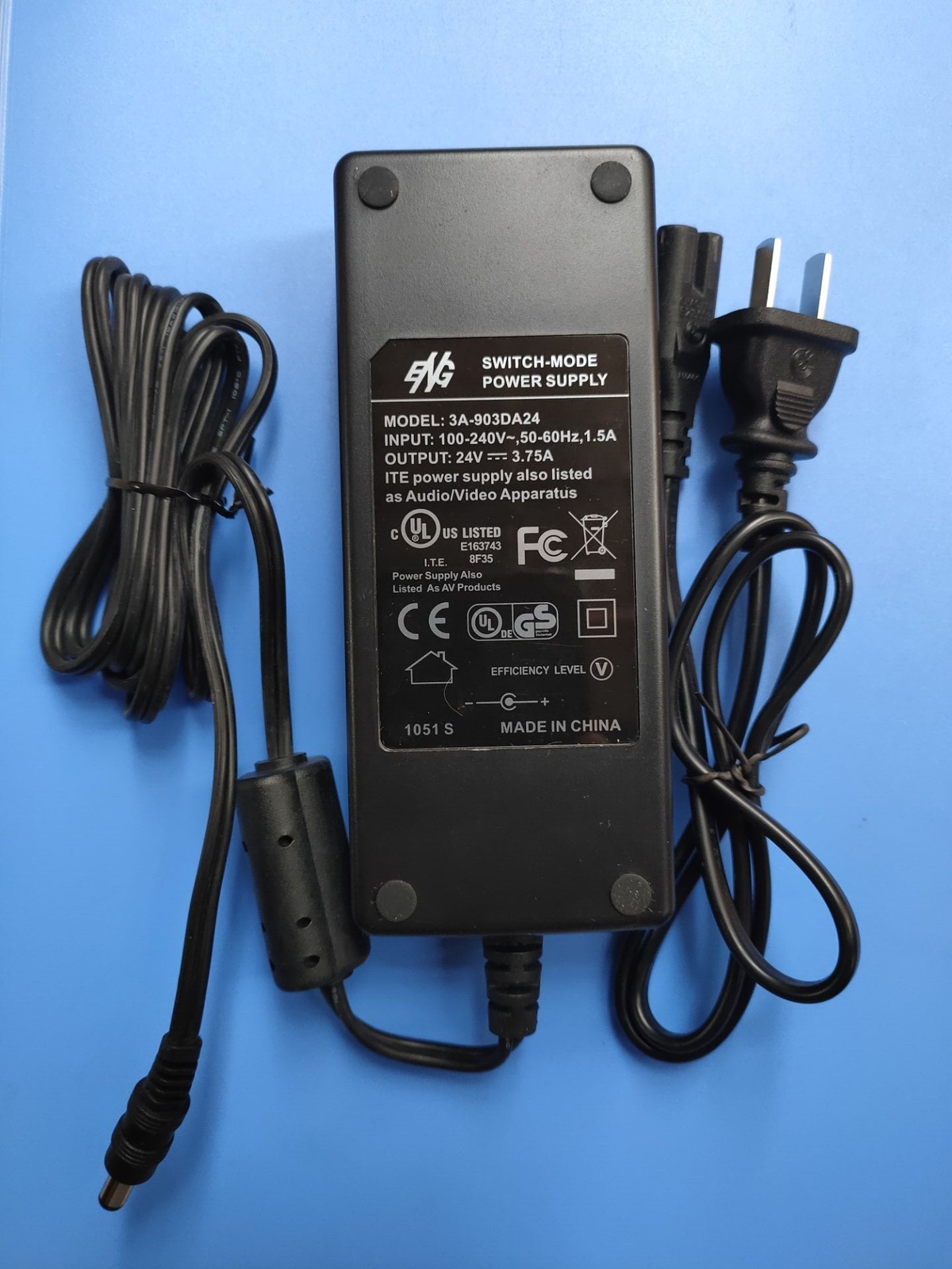 Genuine ENG 3A-903DA24 Switch-Mode Power Supply 24V 3.75A US 5.5*2.1mm