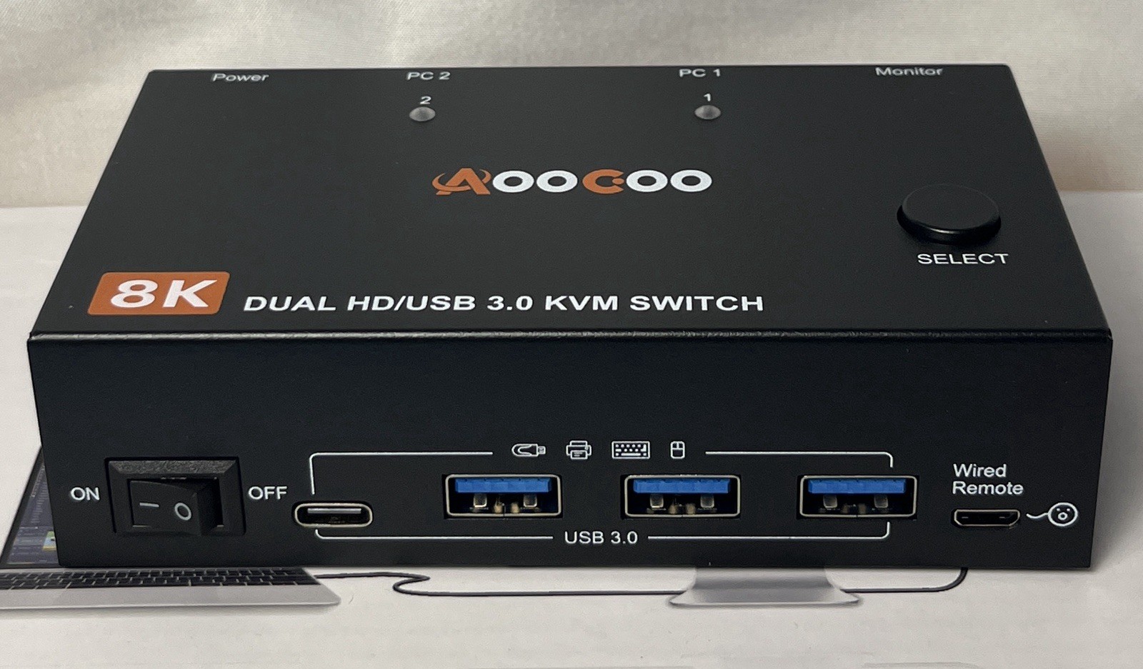 AOOCOO KVM8202 8K Dual Monitor KVM Switch 2 PC HDMI USB 3.0 4K 144Hz
