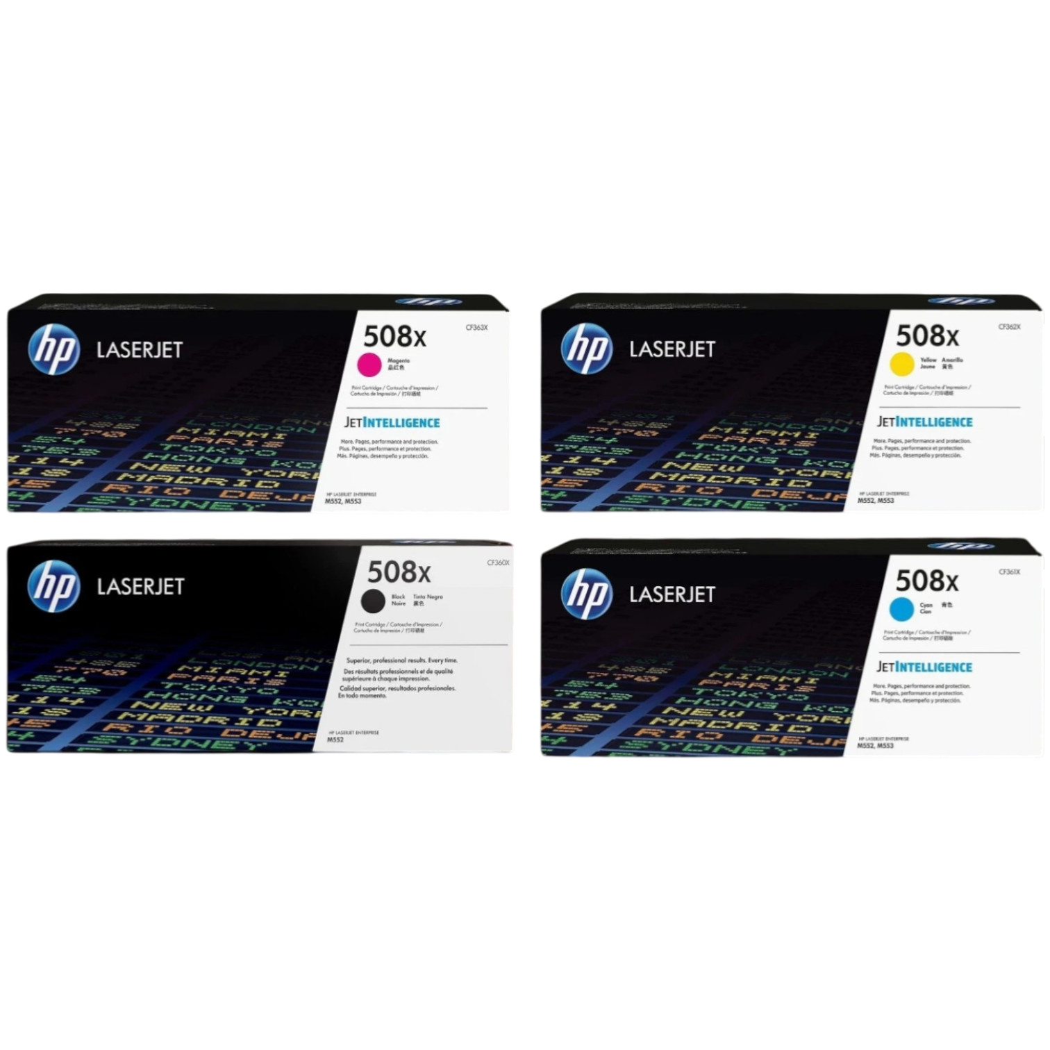 Open Box HP 508X High Yield 4-Pack Original LaserJet Toner Cartridge, CF360XMB