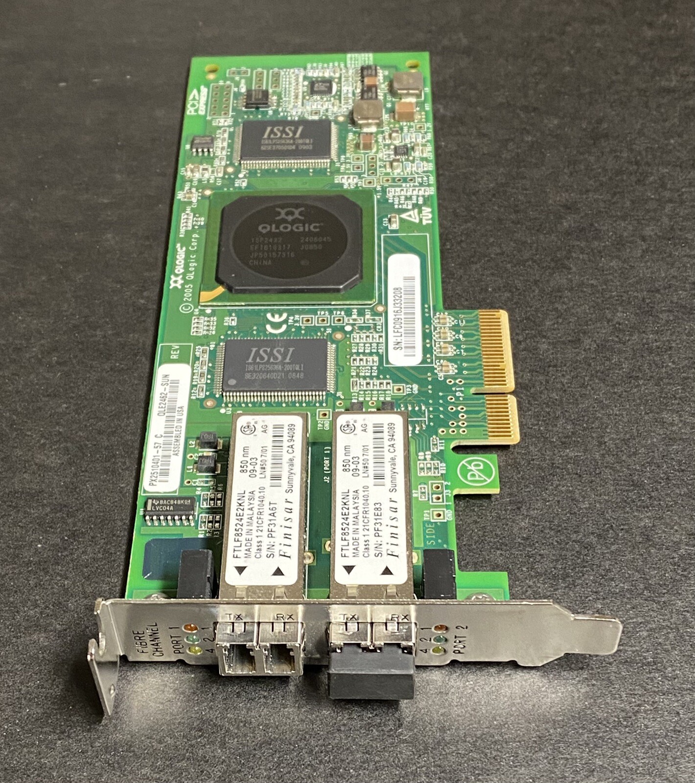 Sun 375-3356 PCIe HBA 2-Port FC 4GB LP Card Low Profile Bracket SG-XPCIE2FC-QF4