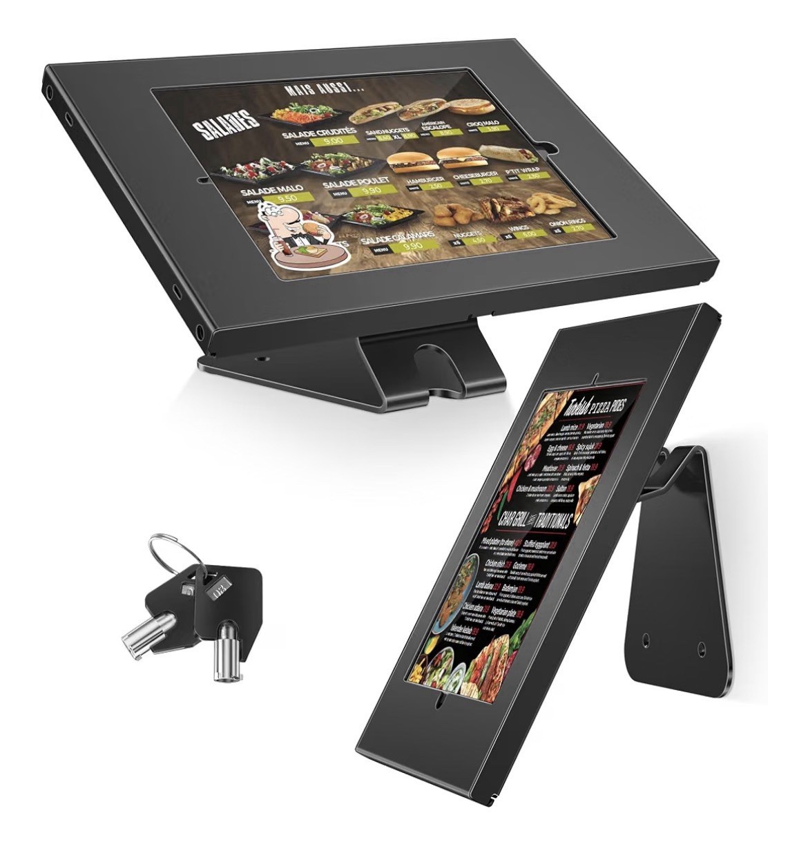 AboveTEK Anti Theft Tablet Stand Lock iPad POS Countertop Wall Mount Kiosk Black