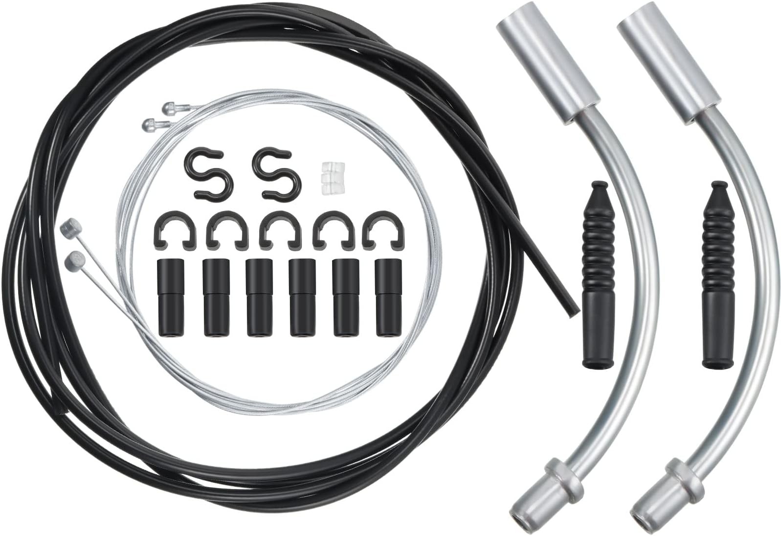 18pc bicycle brake cable kit front rear inner lines noodles caps