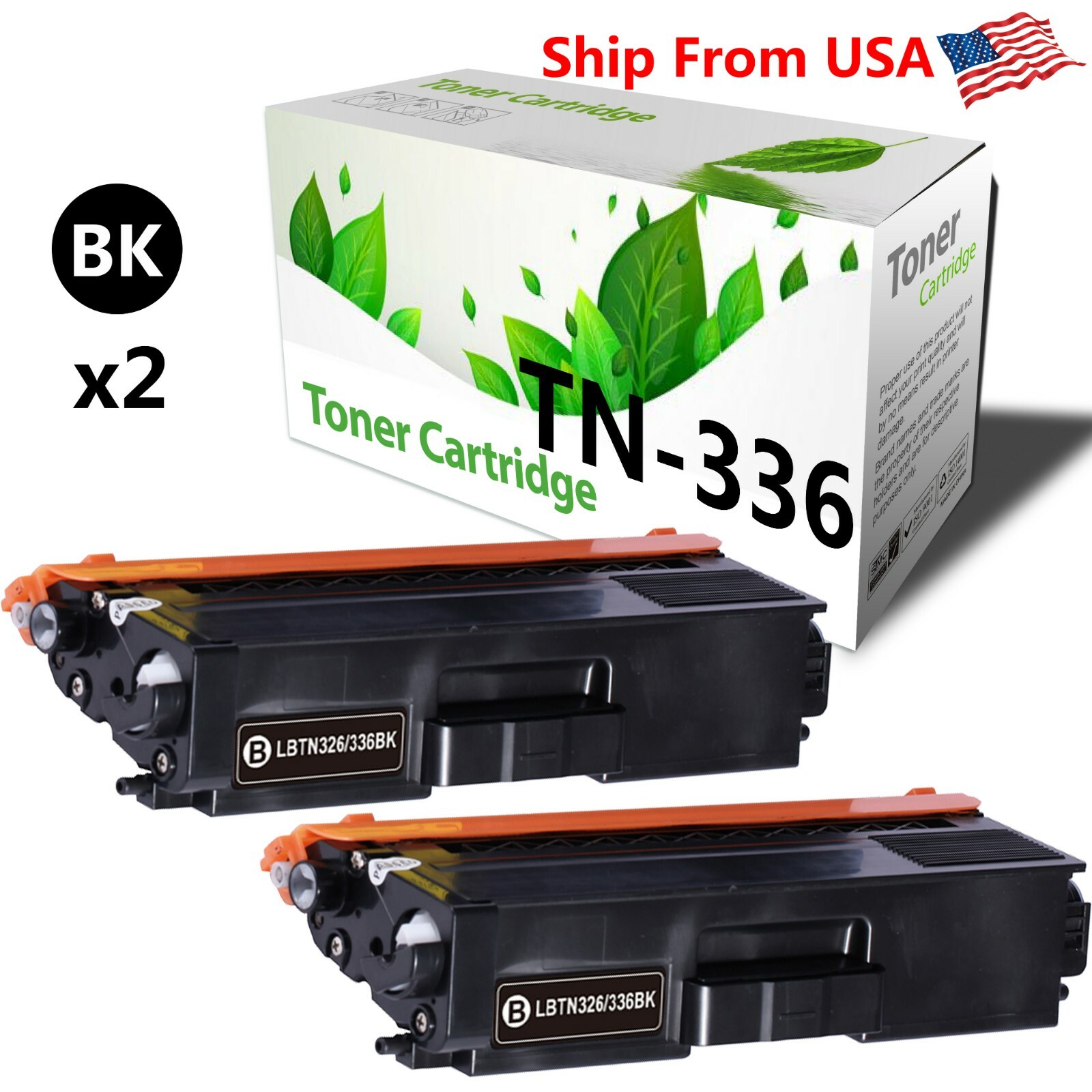 2-PACK TN-336 TN336 Toner Cartridge Fit For MFC-L8850CDW HL-8350CDWT Printer