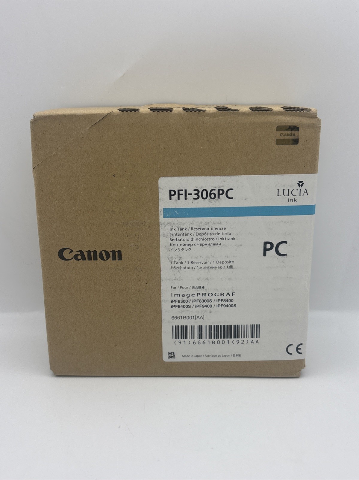 Canon PFI-306PC Photo Cyan Ink Tank EXP 2017