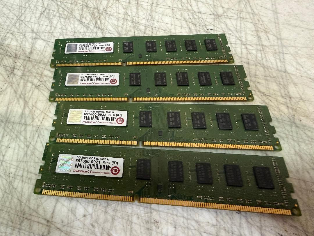 Transcend, 8GB x 4 Total of 32GB DDR3L 1600 SO-DIMM CL11 1Rx8 Desktop Rams-