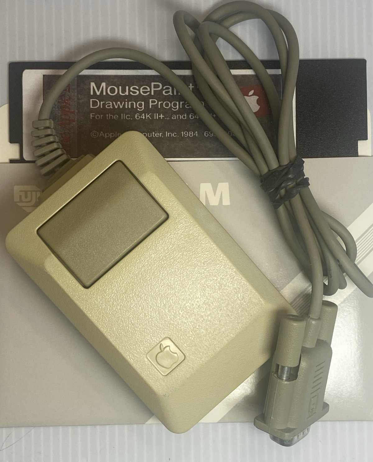 VINTAGE Apple Mouse M0100 Beige Retro One-Button DB9 | Tested Apple IIc & Mac