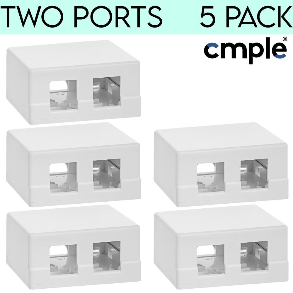 Unloaded Surface Mount Box Single Dual Hole Keystone Jack Wall Box Cat5e Cat6