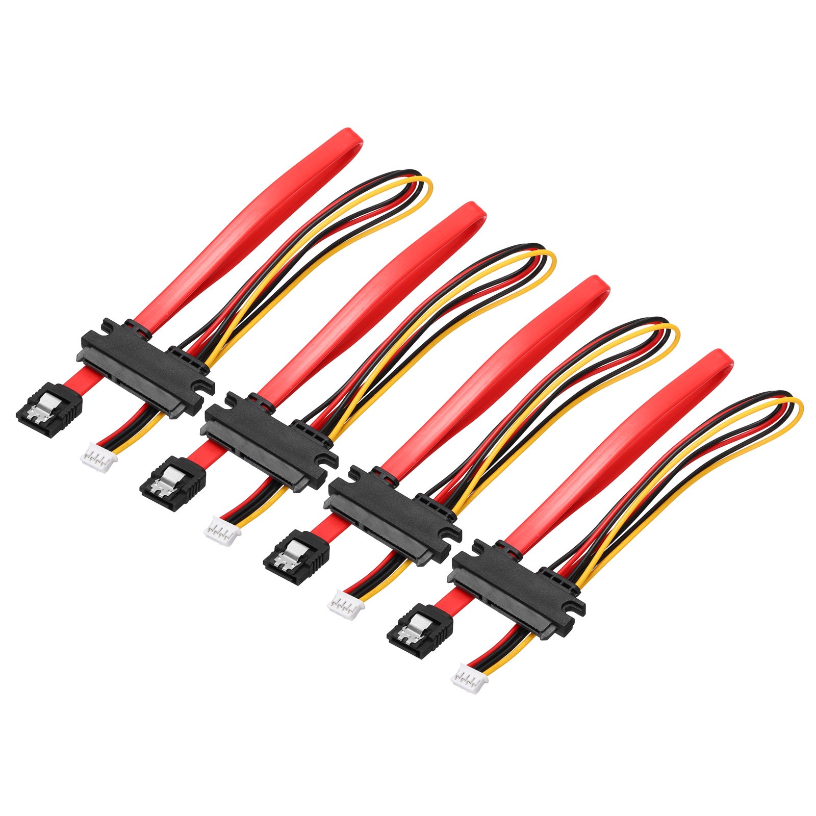 30cm PH2.0 4 Pin to SATA 7+15 Pin Power Cable, 4 Pack Right Angle (90 Degree)