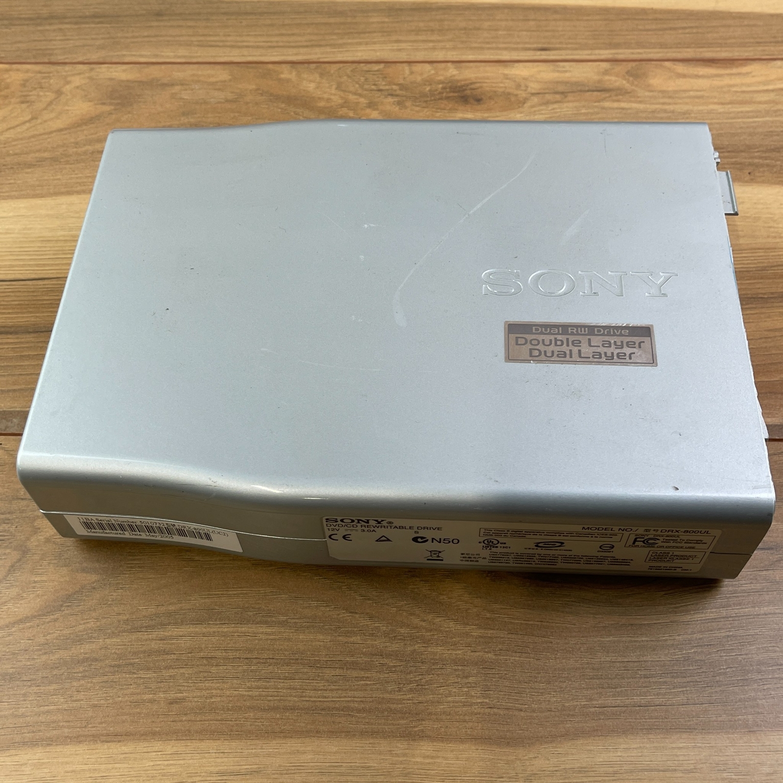 Sony DRX-800UL Silver External USB 2.0 Double/Dual Layer DVD/CD Rewritable Drive