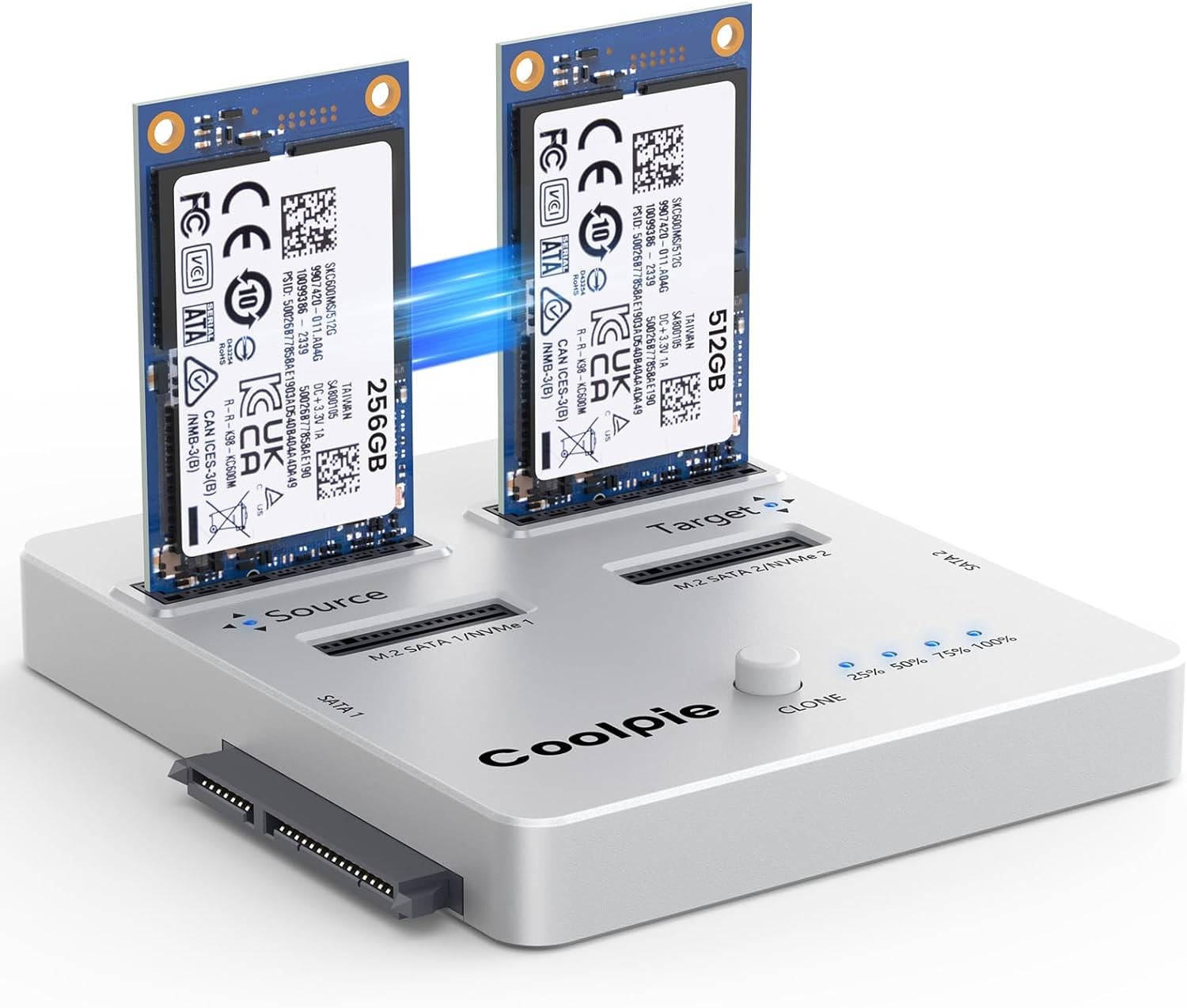 4-Bay Offline Cloner M.2 NVME/SATA Docking Station M.2 2.5'' HDD/SSD Duplicator