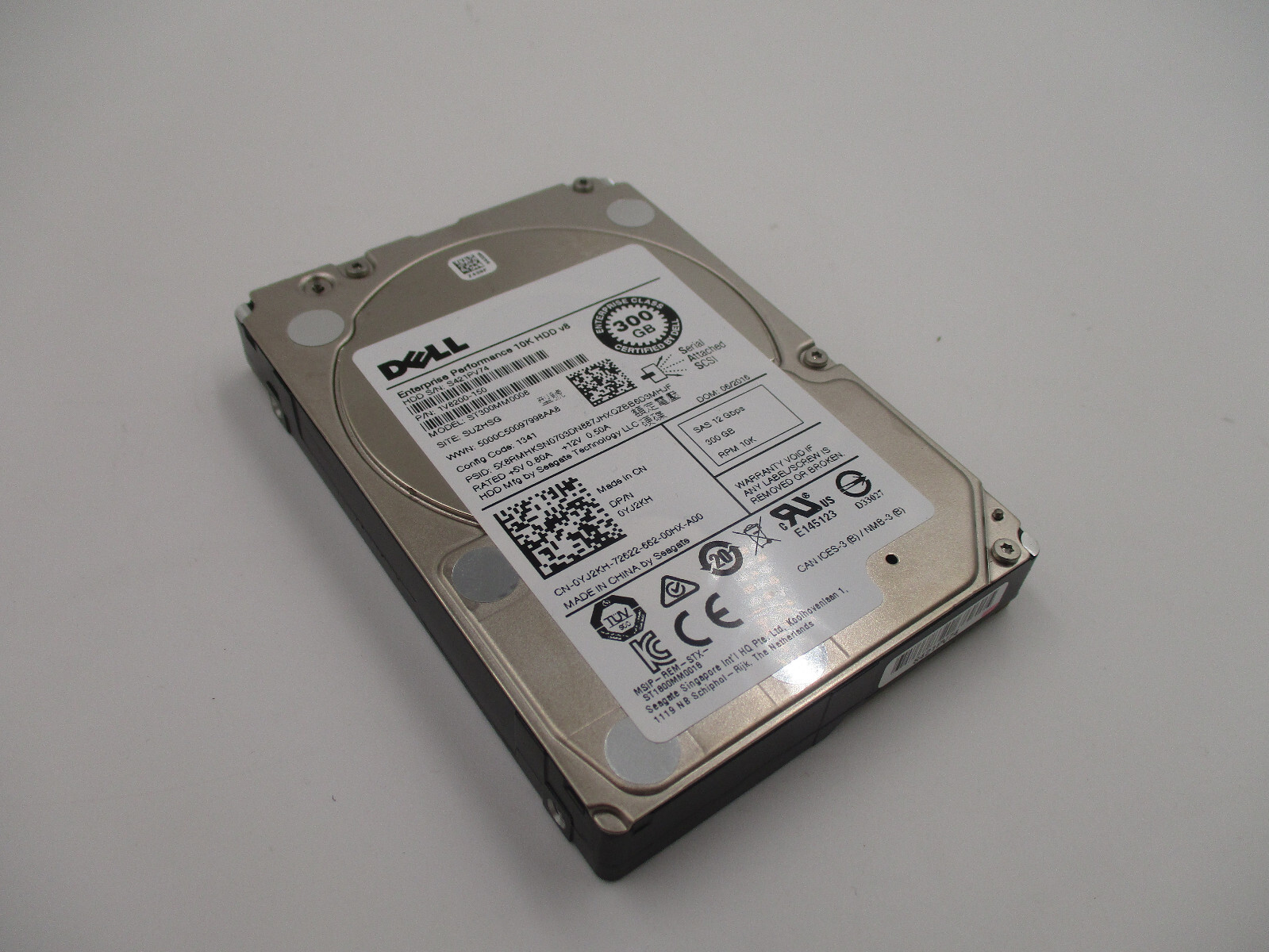Dell ST300MM0008 300GB 2.5" 12Gbps 10K RPM SAS Drive Dell P/N: 0YJ2KH Tested