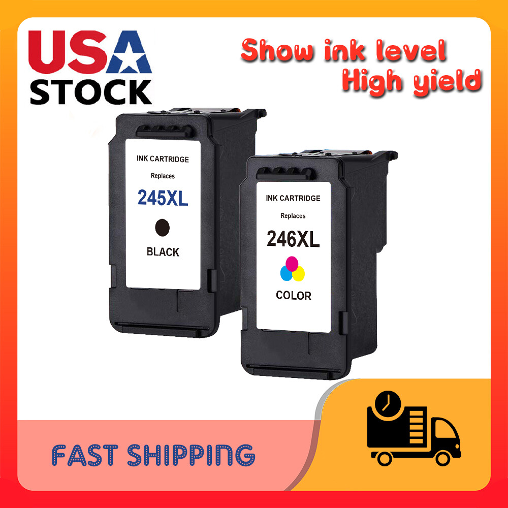 2 Pack PG-245XL Black & CL-246XL Color Ink for Canon PIXMA iP2820 MG2420 MG2522