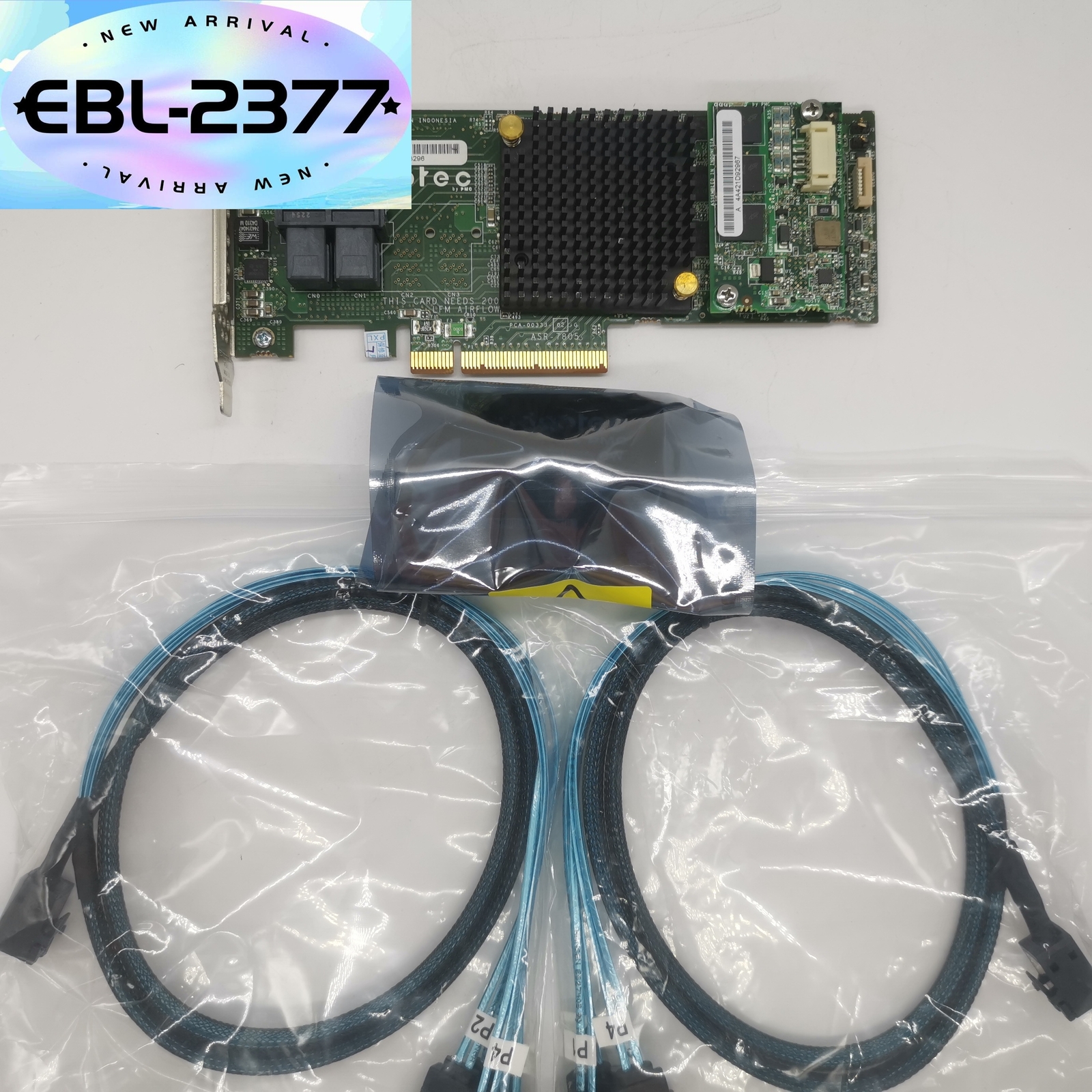 Adaptec ASR-7805 1G Cache PCIe 6GBs RAID Adapter Card + Batter +2P SATA Cable