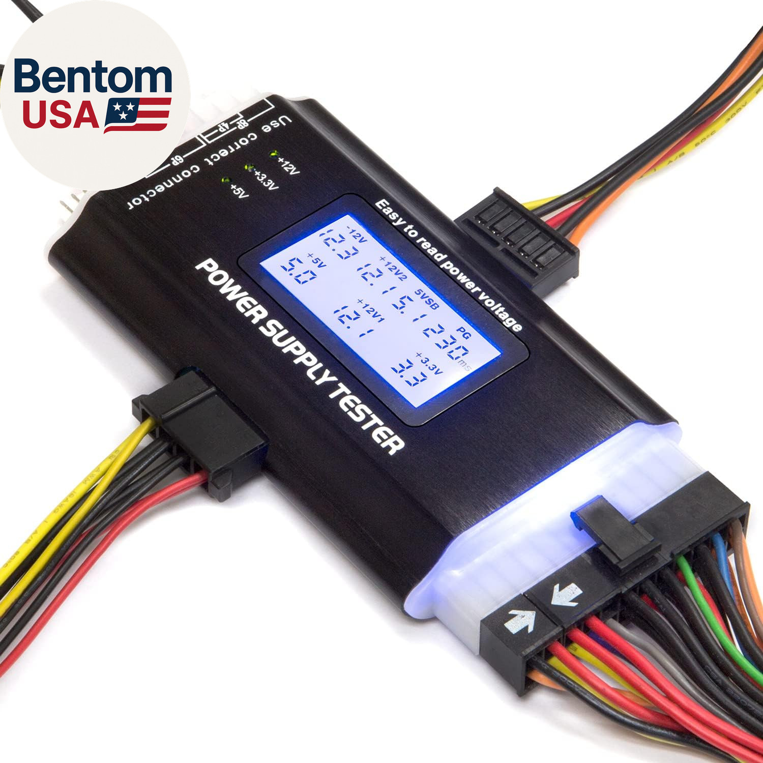 PC Computer Power Supply Tester, Digital LCD Screen, ATX/ITX/IDE/HDD/SATA/BYI (K