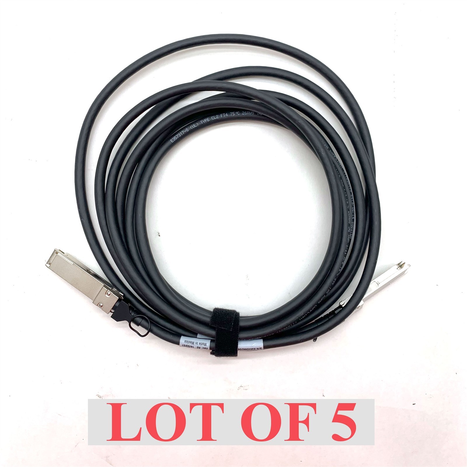 NetApp 5M QSFP-QSFP External SAS Cable Passive Twinax Rev: A0 112-00178 Lot 5