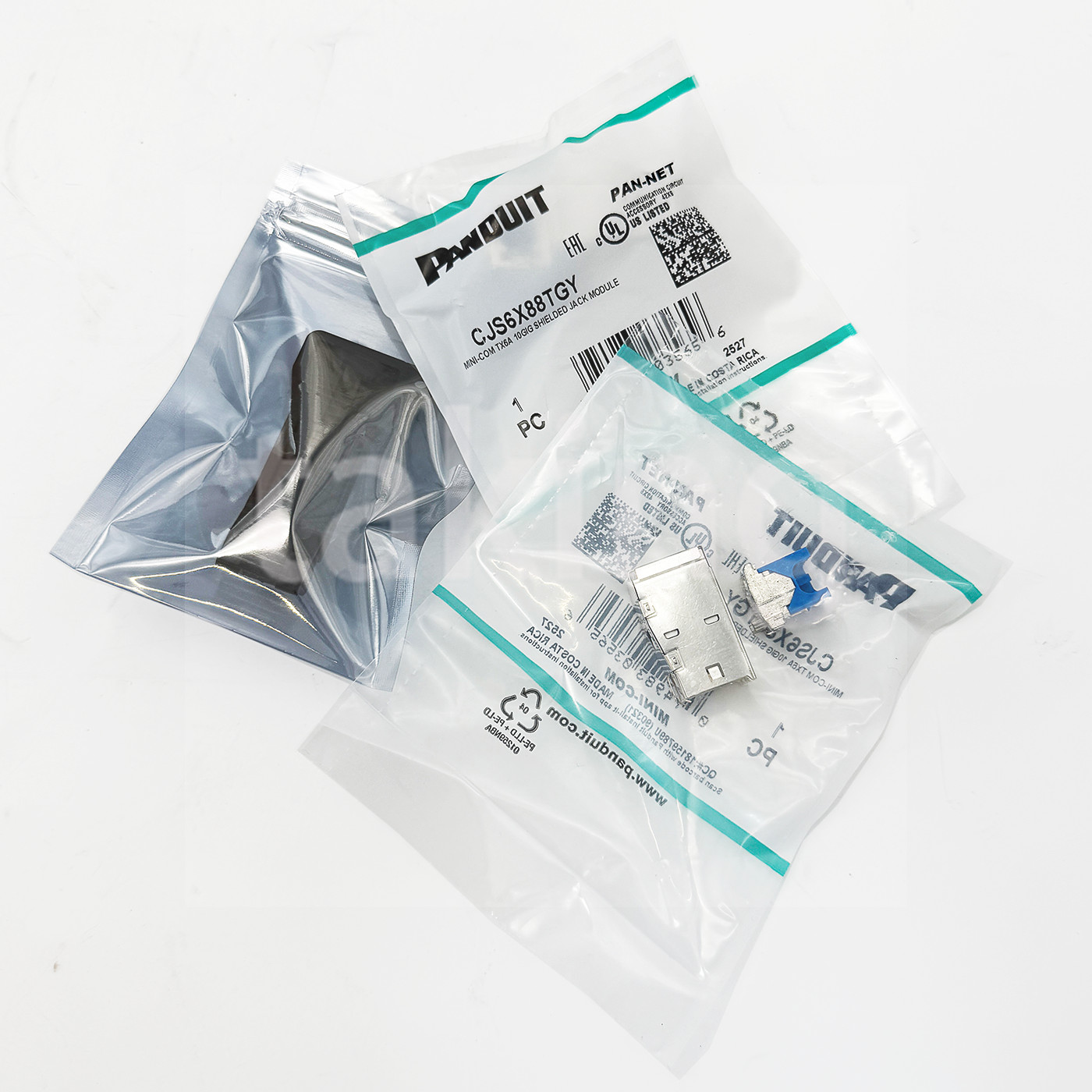 Brand New Panduit Netkey Mini-Com TX6A 10GIG CJS6X88TGY Box of 50 Color Blue