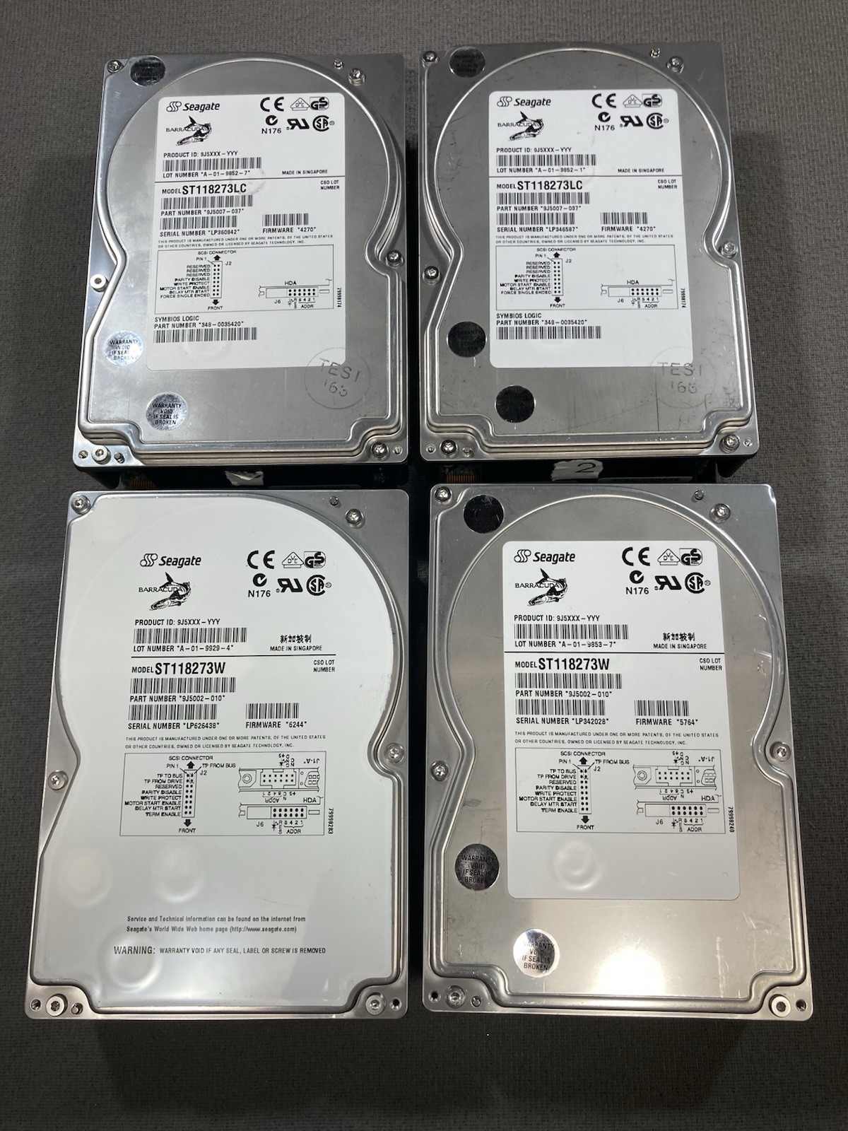 Seagate Barracuda 18GB Hard Drives Models ST118273LC & ST118273W