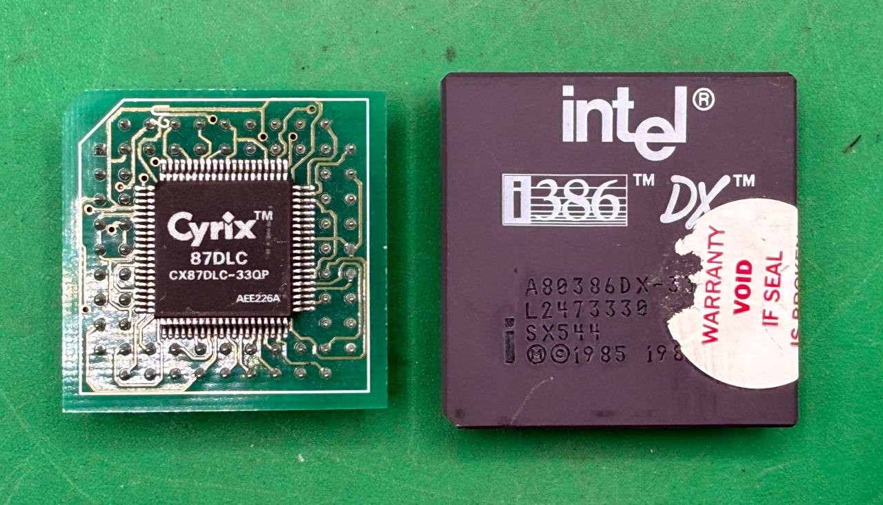 Lot of Intel i386 DX CPU, Cyrix 87DLC Adapter & Linksys Cable Modem TC