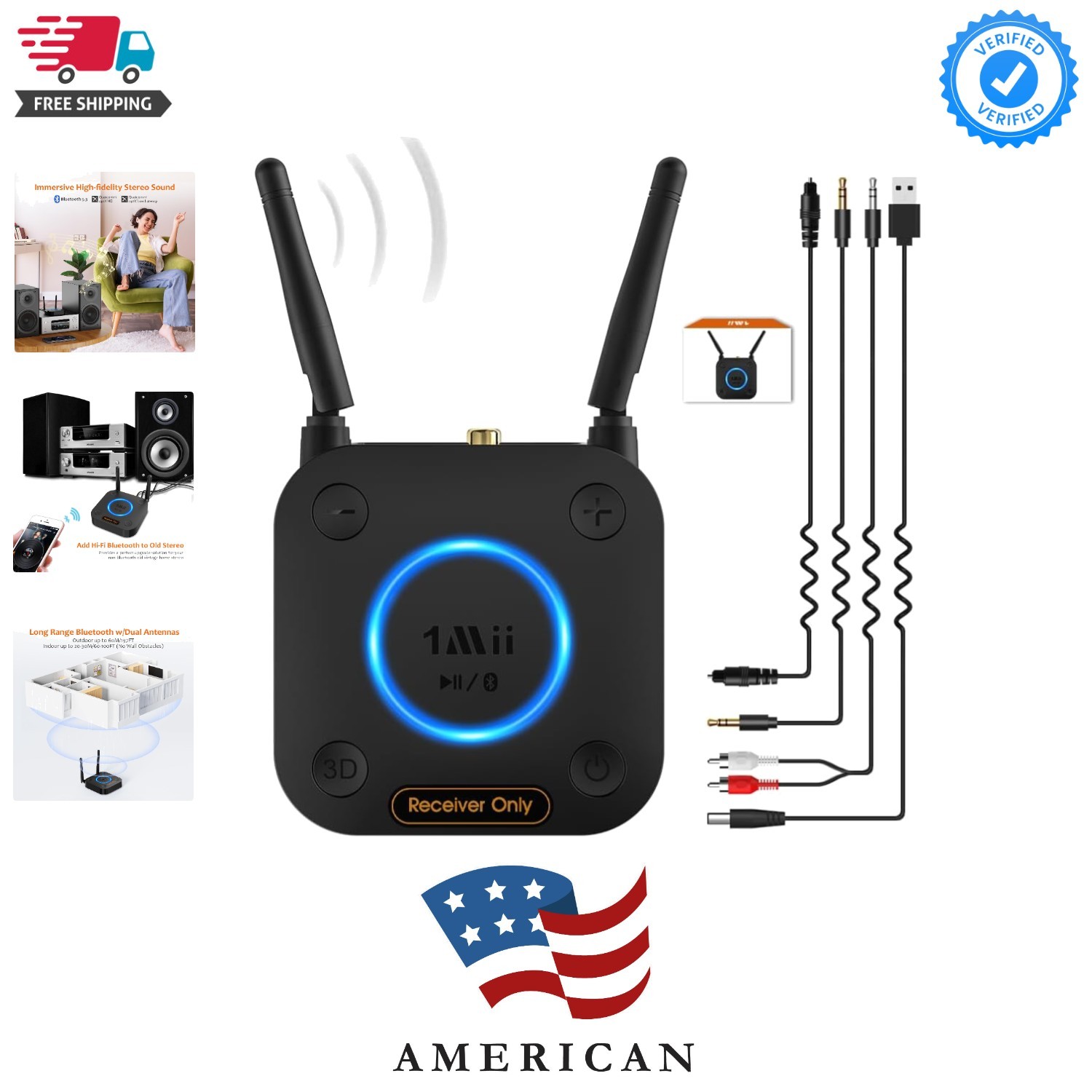 Upgraded] B06Pro Long Range Bluetooth Receiver, HiFi Wireless Audio Adapter, ...