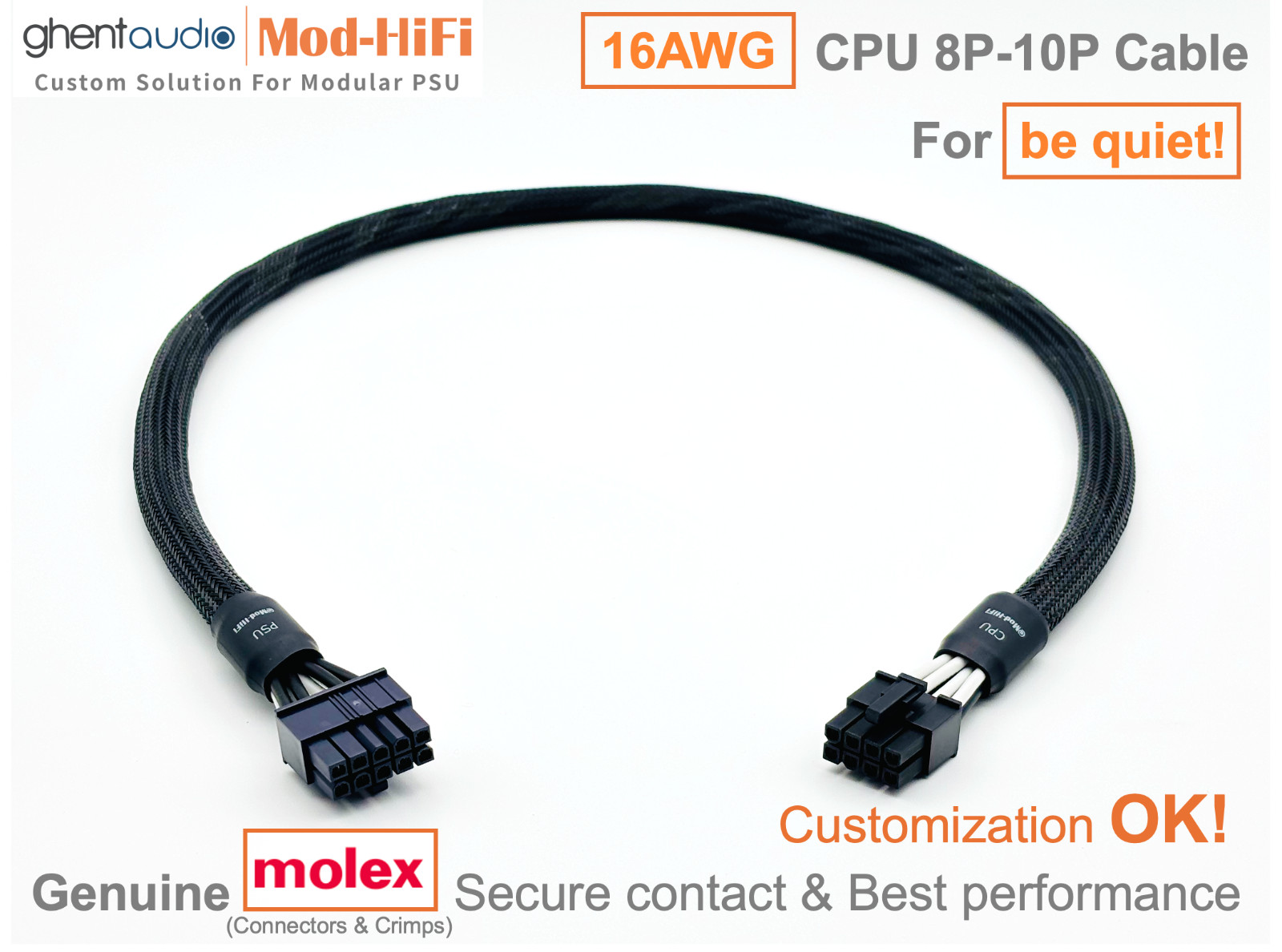 ⚡️UPgrading-16AWG CPU 8P Cable for be quiet Dark Pure Power Zone -📏70cm/27inch