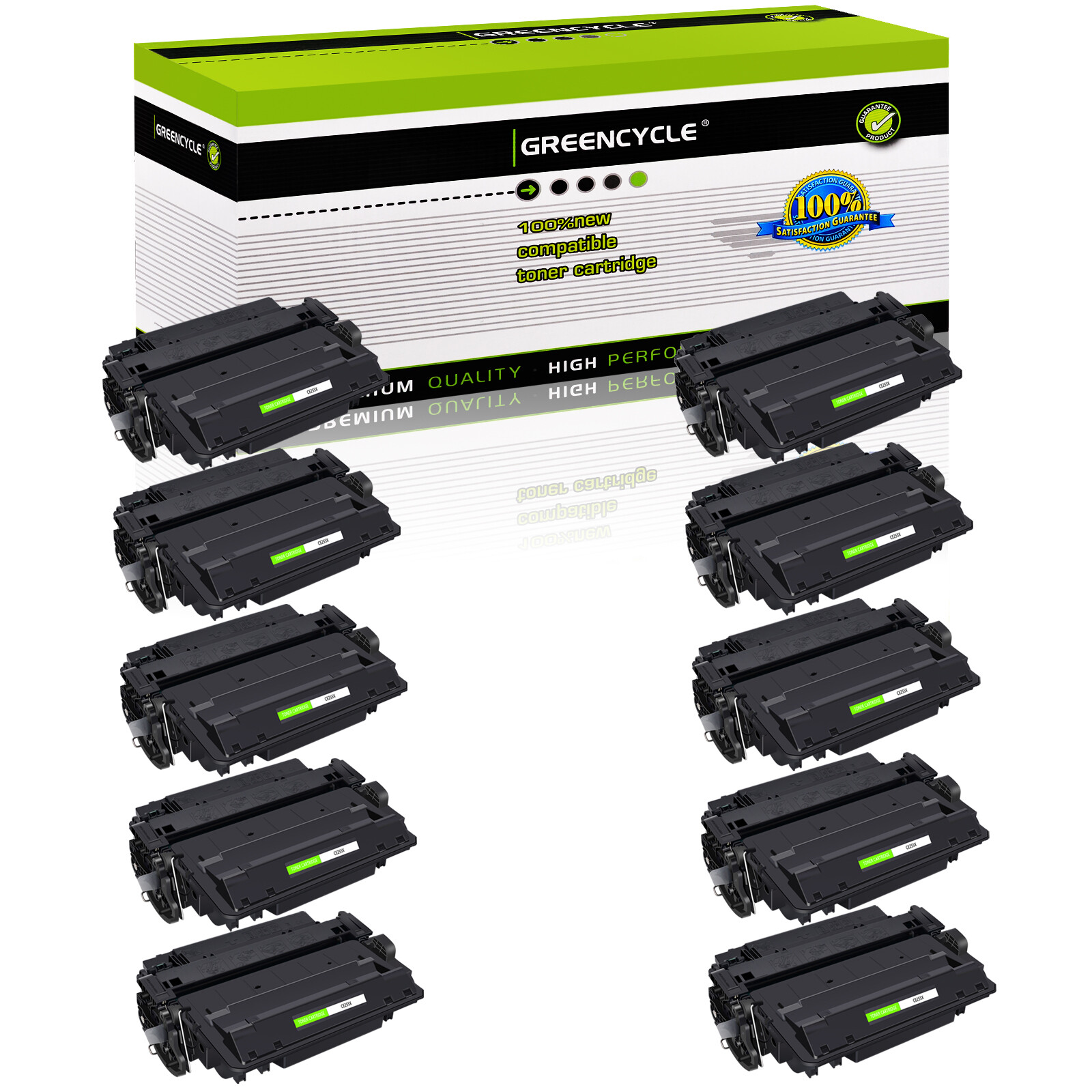 10PK CE255X Toner Cartridge Fits for HP LaserJet Pro 500 MFP M521DN M521dz M525f