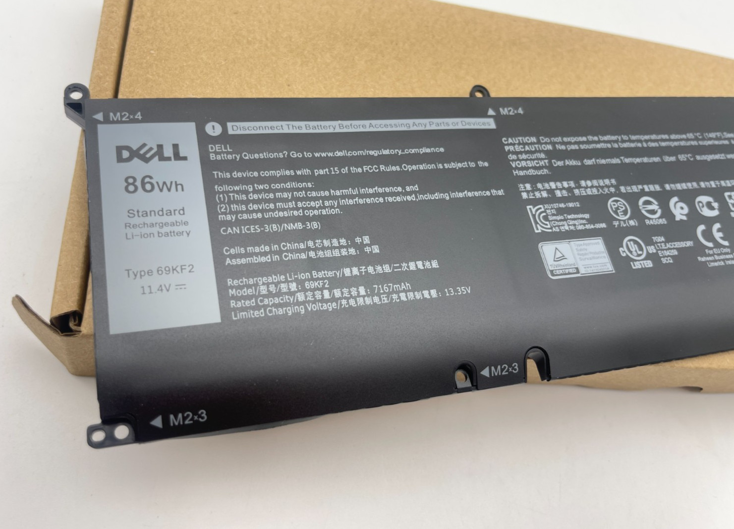 OEM Genuine Dell 86Wh 69KF2 Battery For XPS 15 9500 9510 Inspiron 7620 70N2F NEW