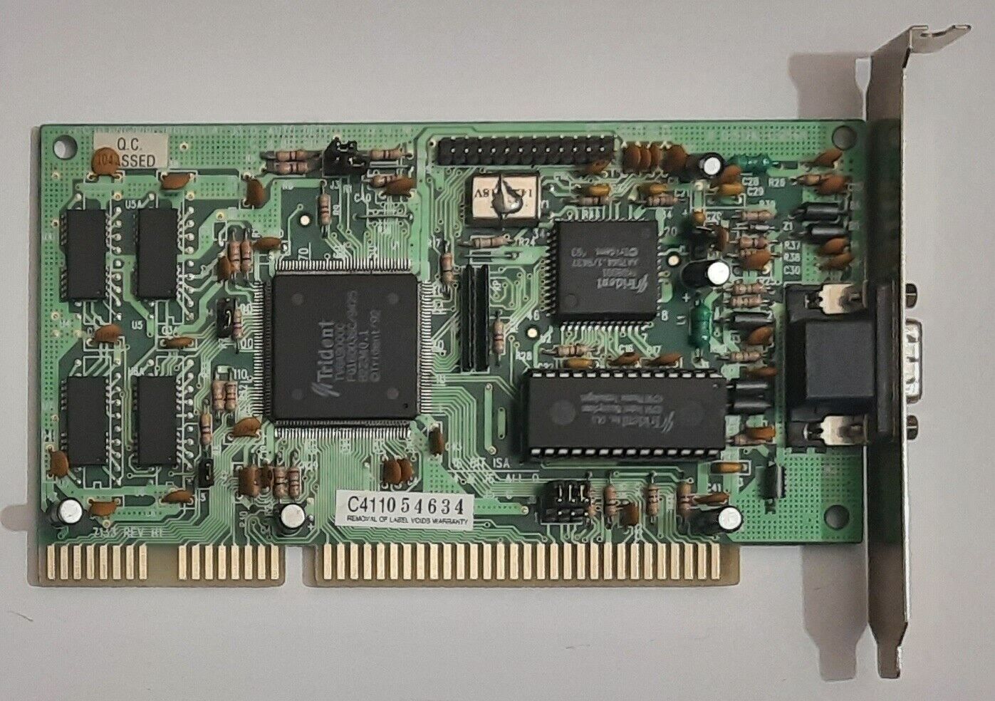 Trident 7133 ISA Graphics Card (Trident TVGA9000C, 512KB, Retro, 1993)