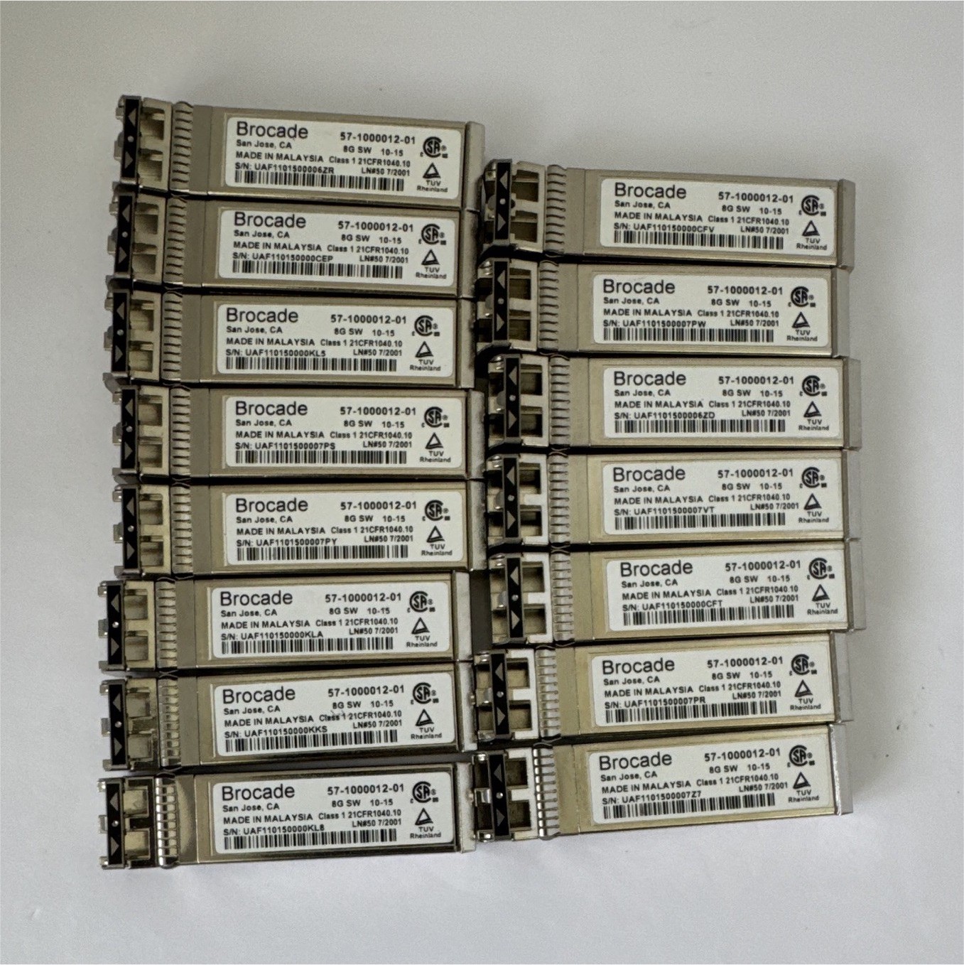 Brocade 57-1000012-01 8Gbps SFP Transceiver Module Lot of 15