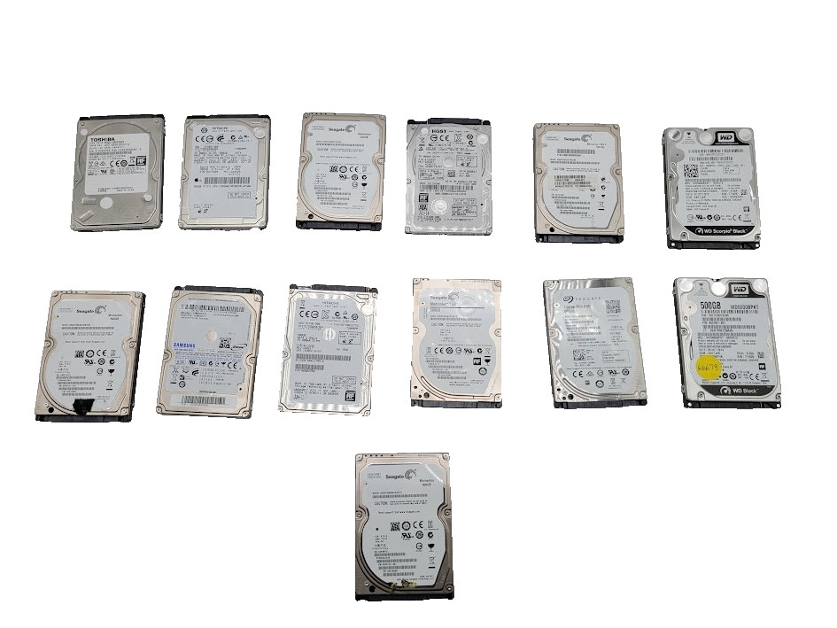 Lot of 13 500GB 2.5" SATA Mixed brands Hard Drive check the description