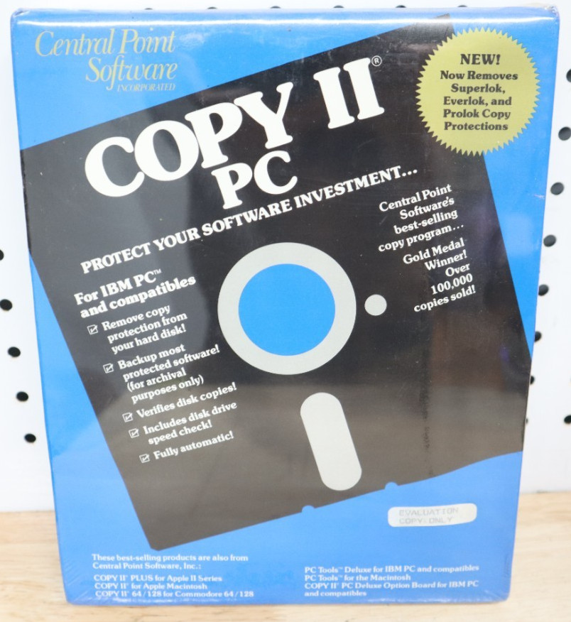 Rare 5.25" Evaluation Copy SEALED Central Point Software Copy II PC Version 5.0